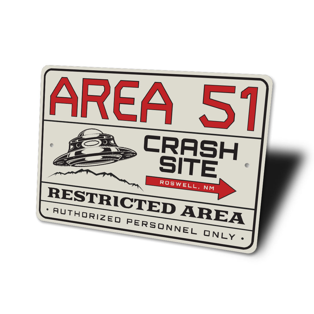 Area 51 Restricted Area Crash Site Alien Decor Metal Sign
