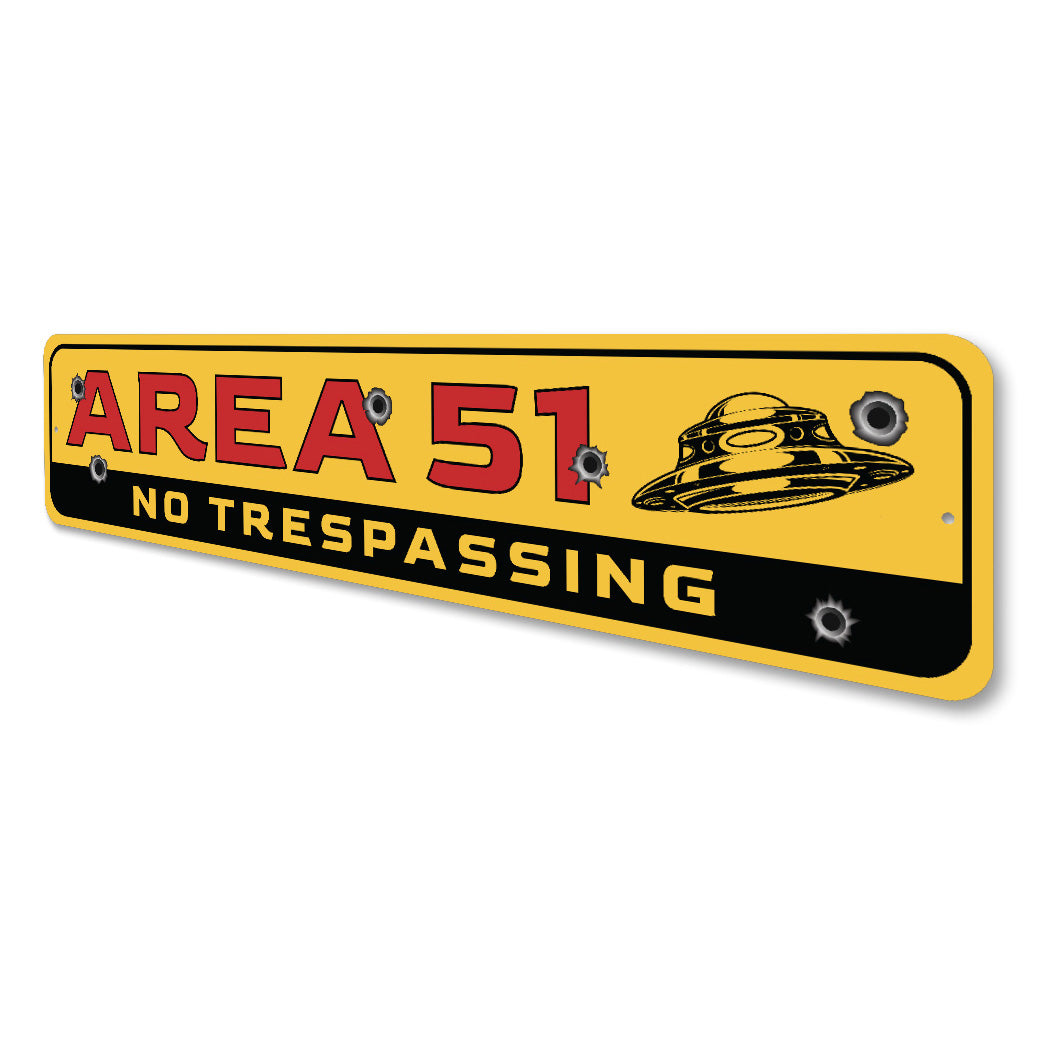Area 51 No Trespassing Alien Decor Metal Sign