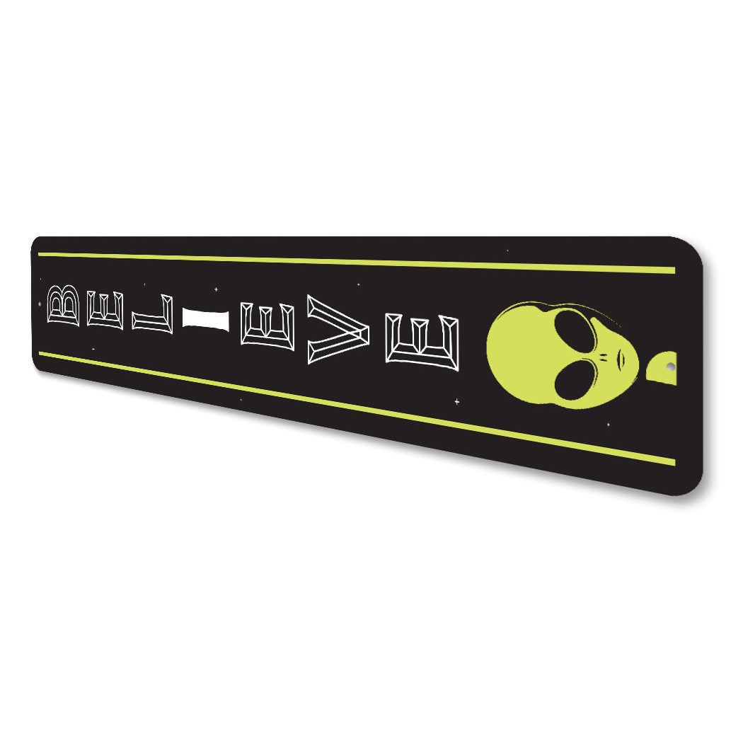 Believe Alien Decor Metal Sign