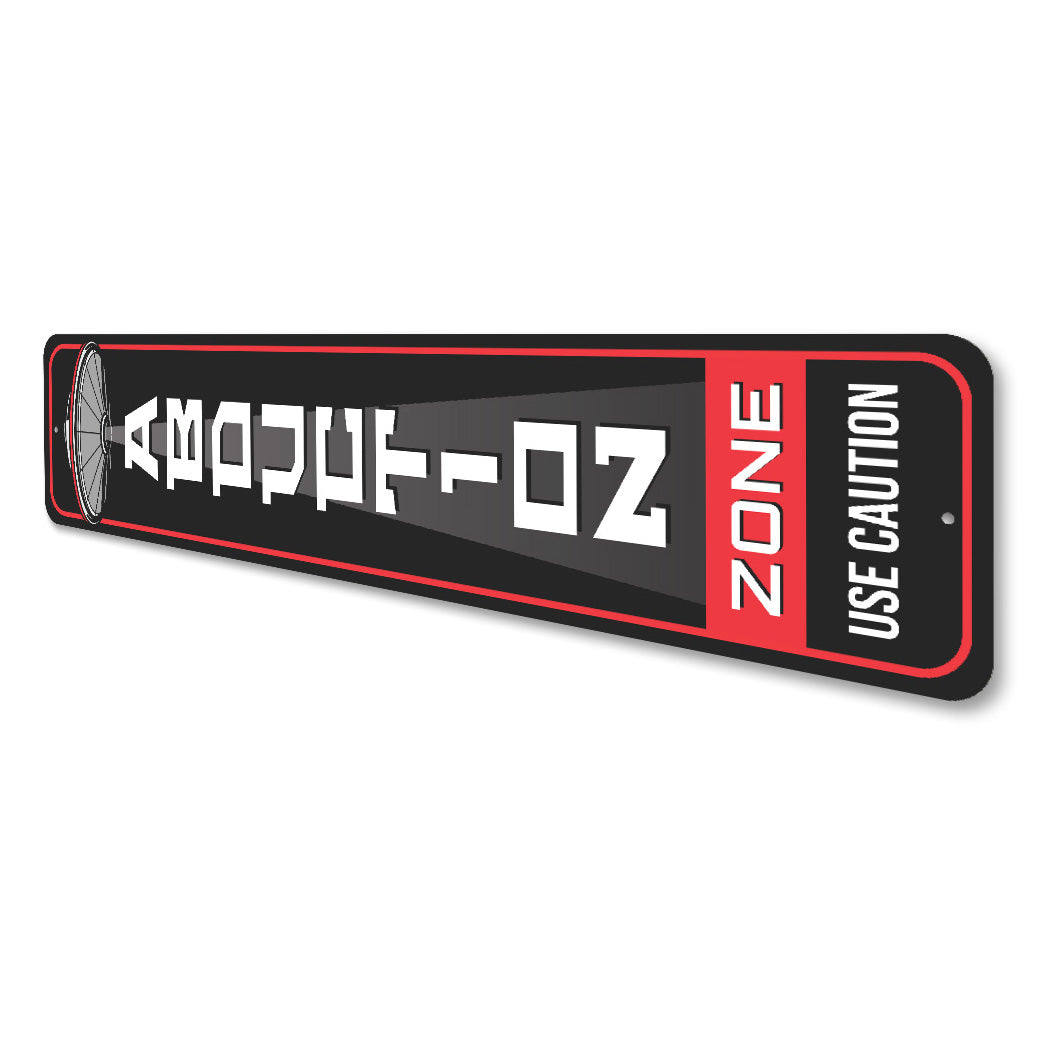 Abduction Zone Use Caution Alien Decor Metal Sign