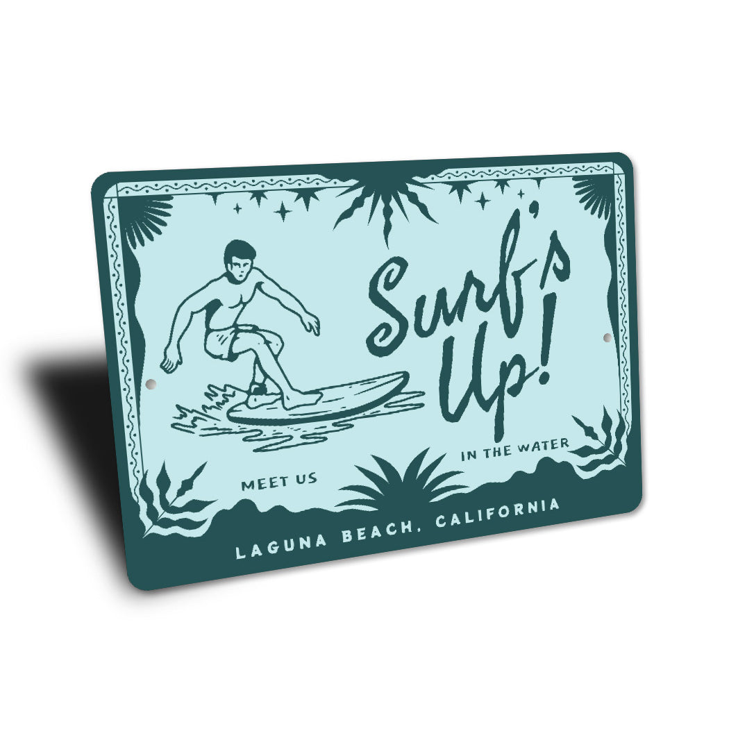 Surfs Up Meet Us In The Water Surfing Beach Sign