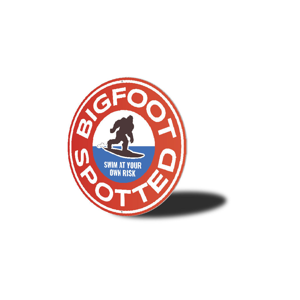 Bigfoot Spotted Swim At Your Own Risk Surf Sign