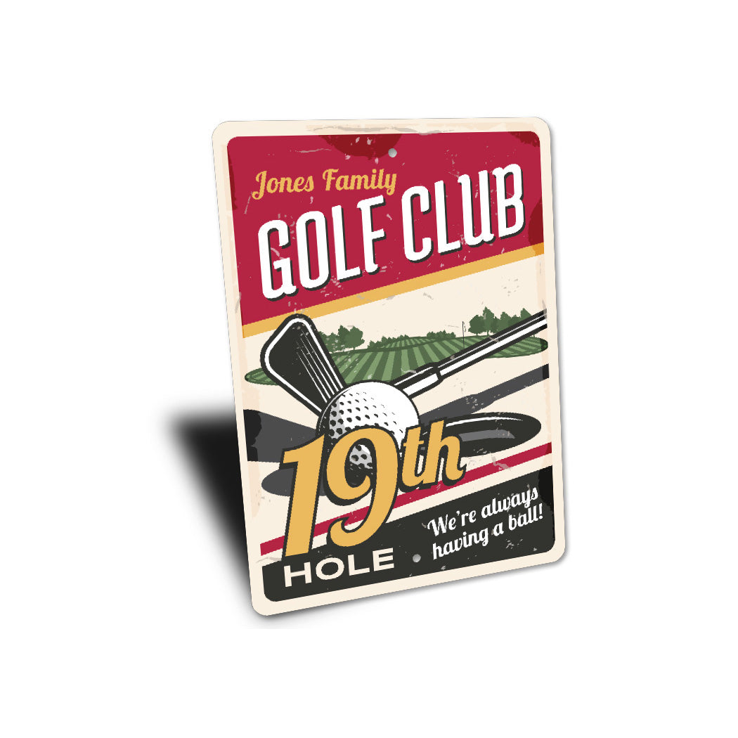 Personalized Golf Club 19th Hole Sign