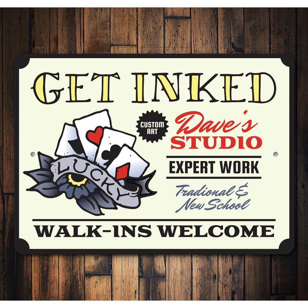 Get Inked Tattoo Sign