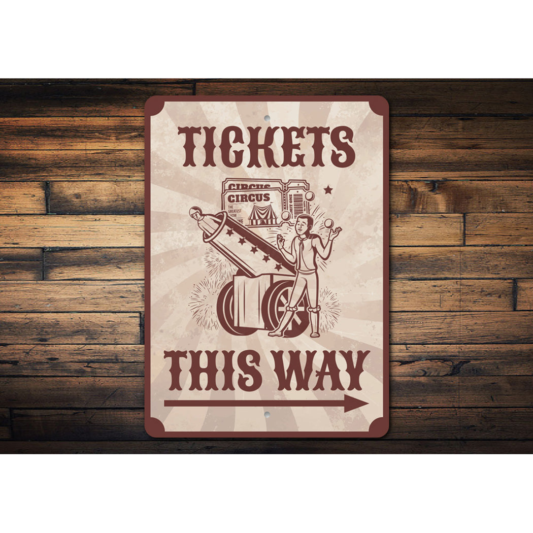 Tickets This Way Circus Sign