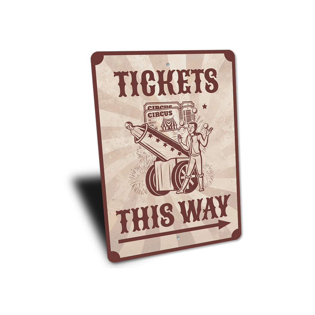 Tickets This Way Circus Sign