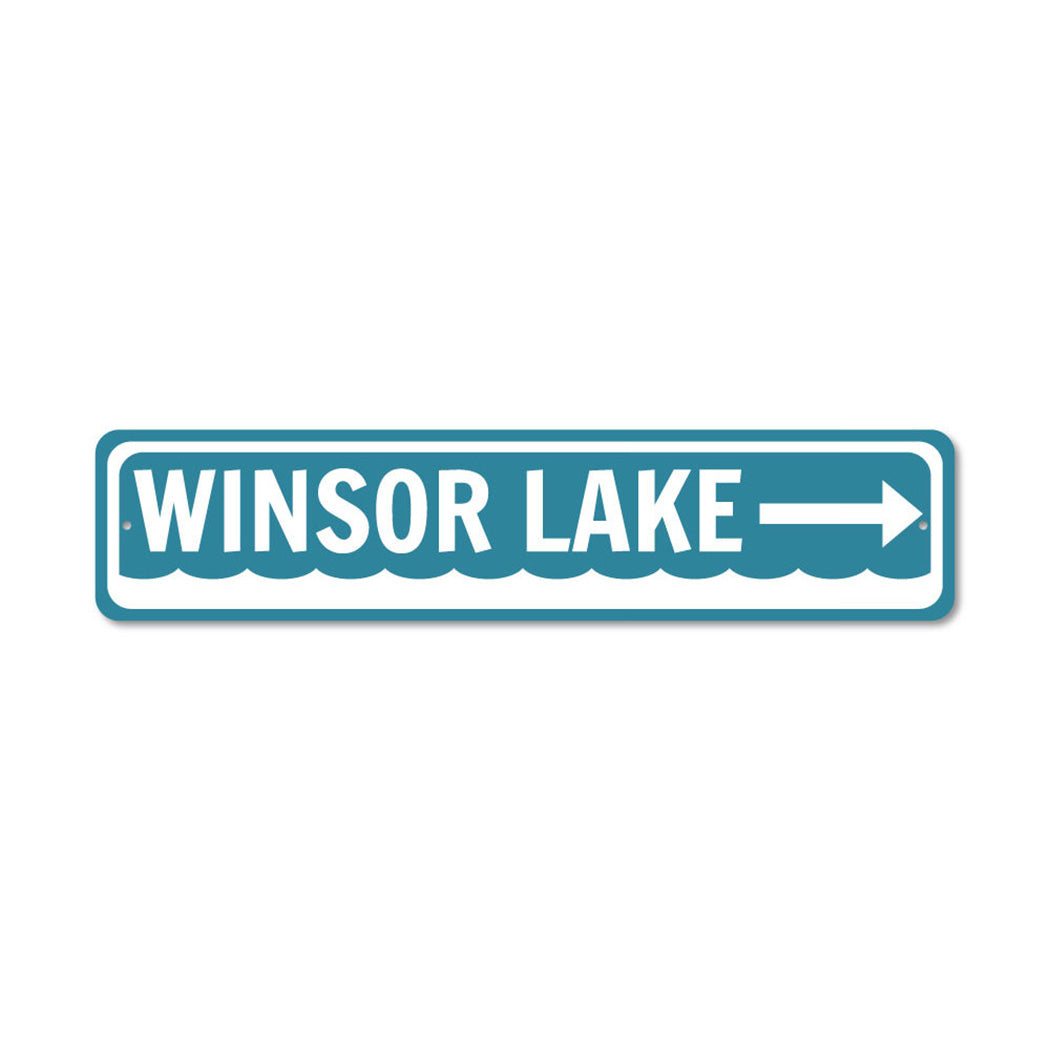 Lake Direction Metal Sign