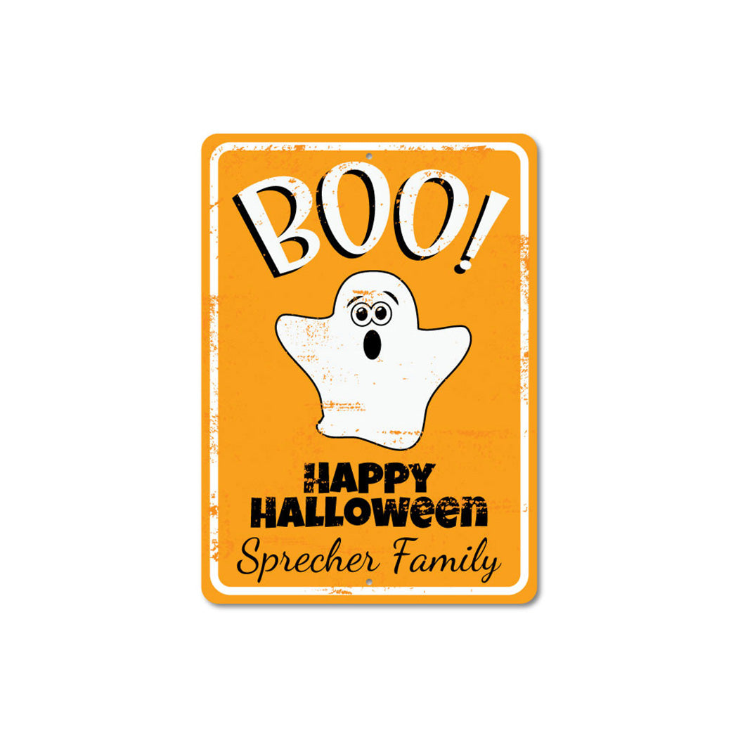Boo Happy Halloween Family Sign