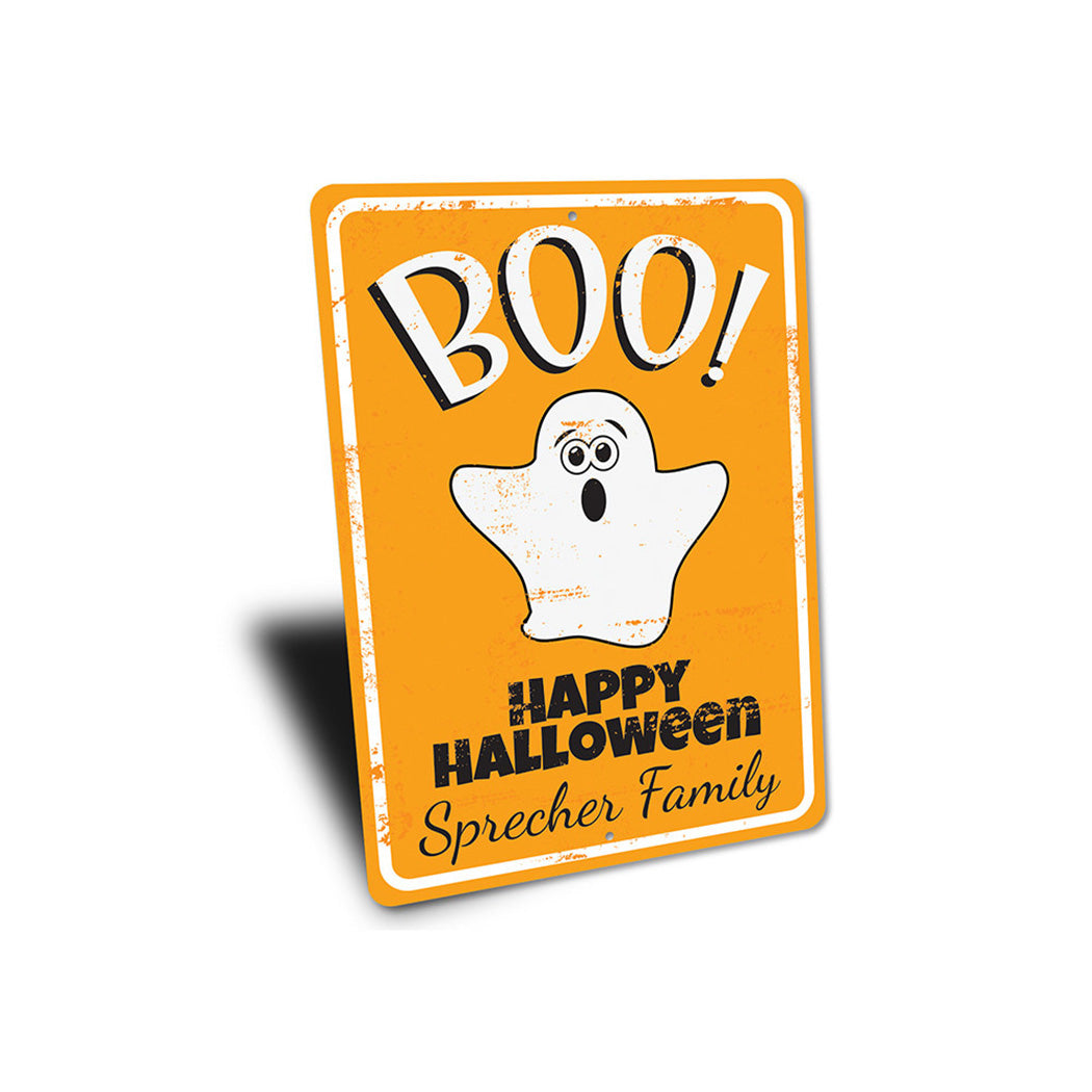 Boo Happy Halloween Family Sign