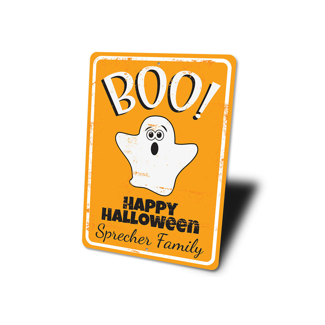 Boo Happy Halloween Family Sign