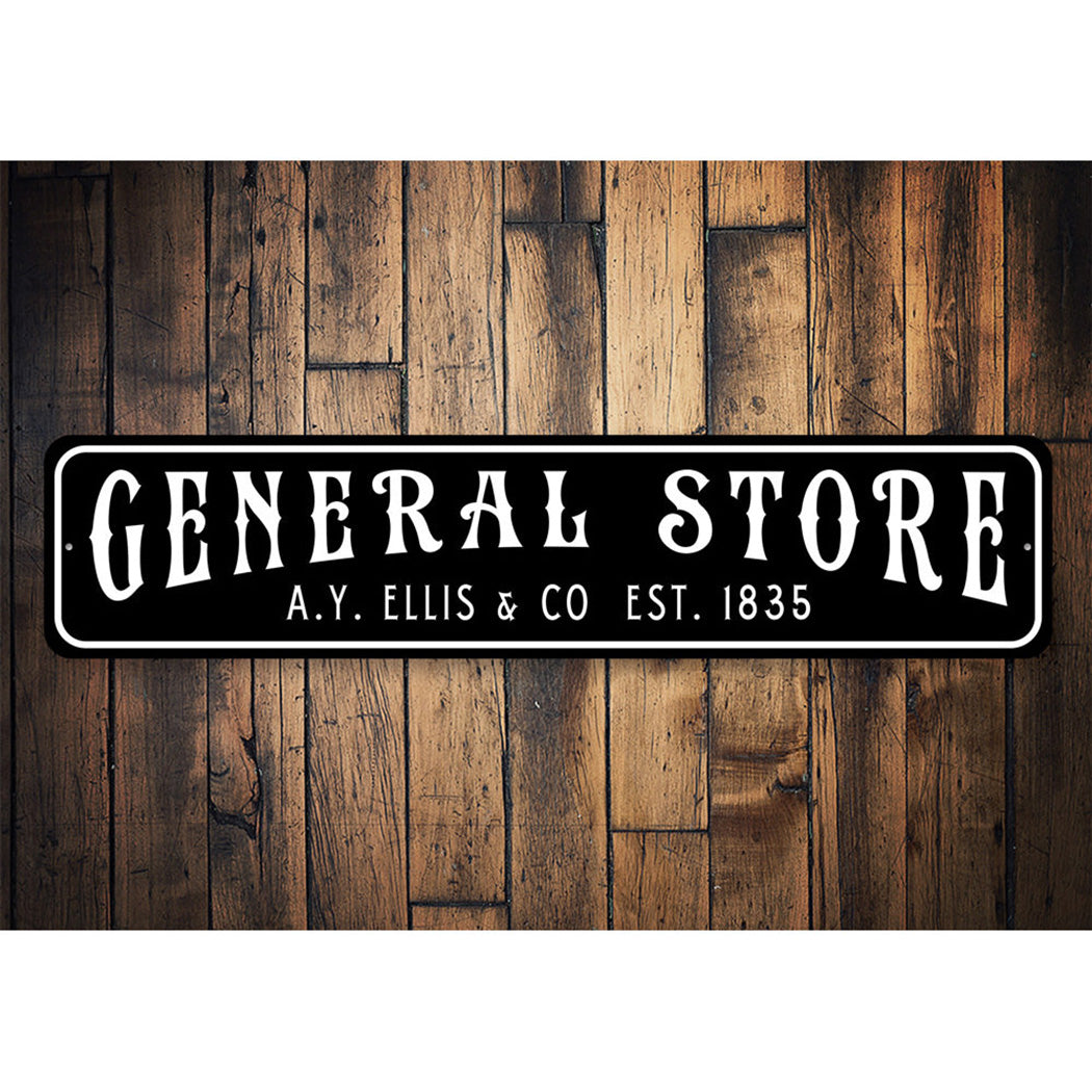 General Store Personalized Established Year Sign