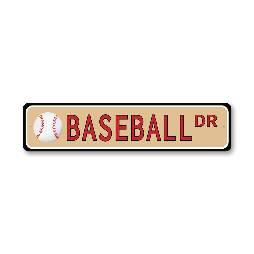 Baseball Street Metal Sign