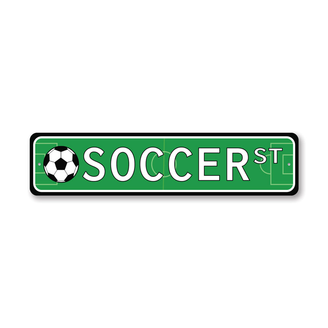 Soccer Street Metal Sign