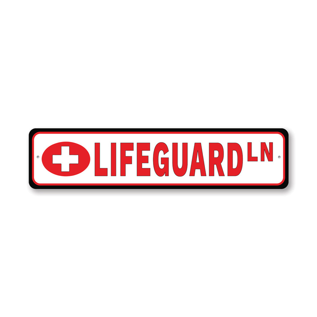 Lifeguard Street Metal Sign