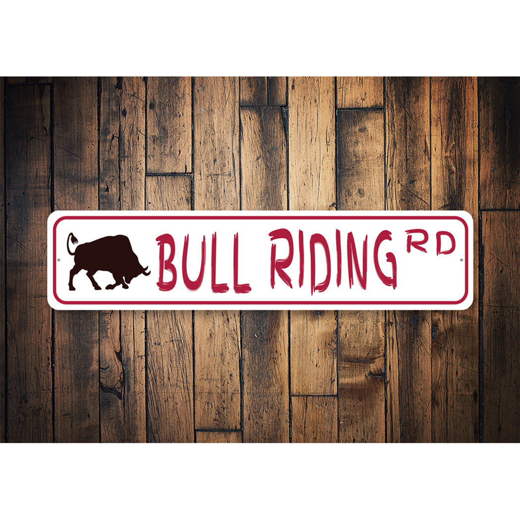 Bull Riding Street Sign