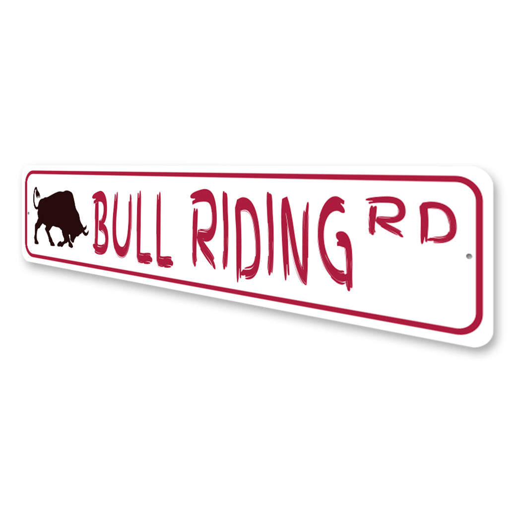 Bull Riding Street Sign
