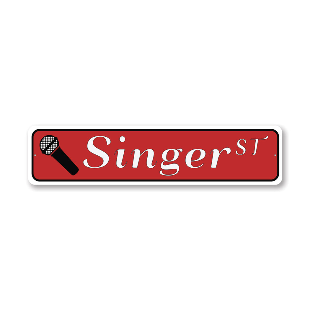 Singer Street Metal Sign