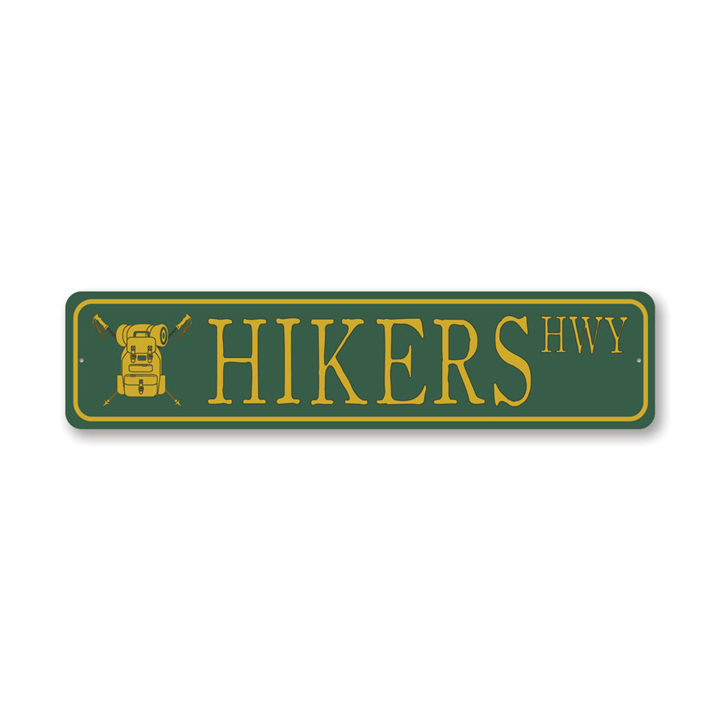 Hiker Street Metal Sign