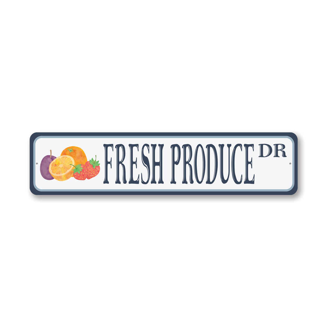 Fresh Produce Street Metal Sign