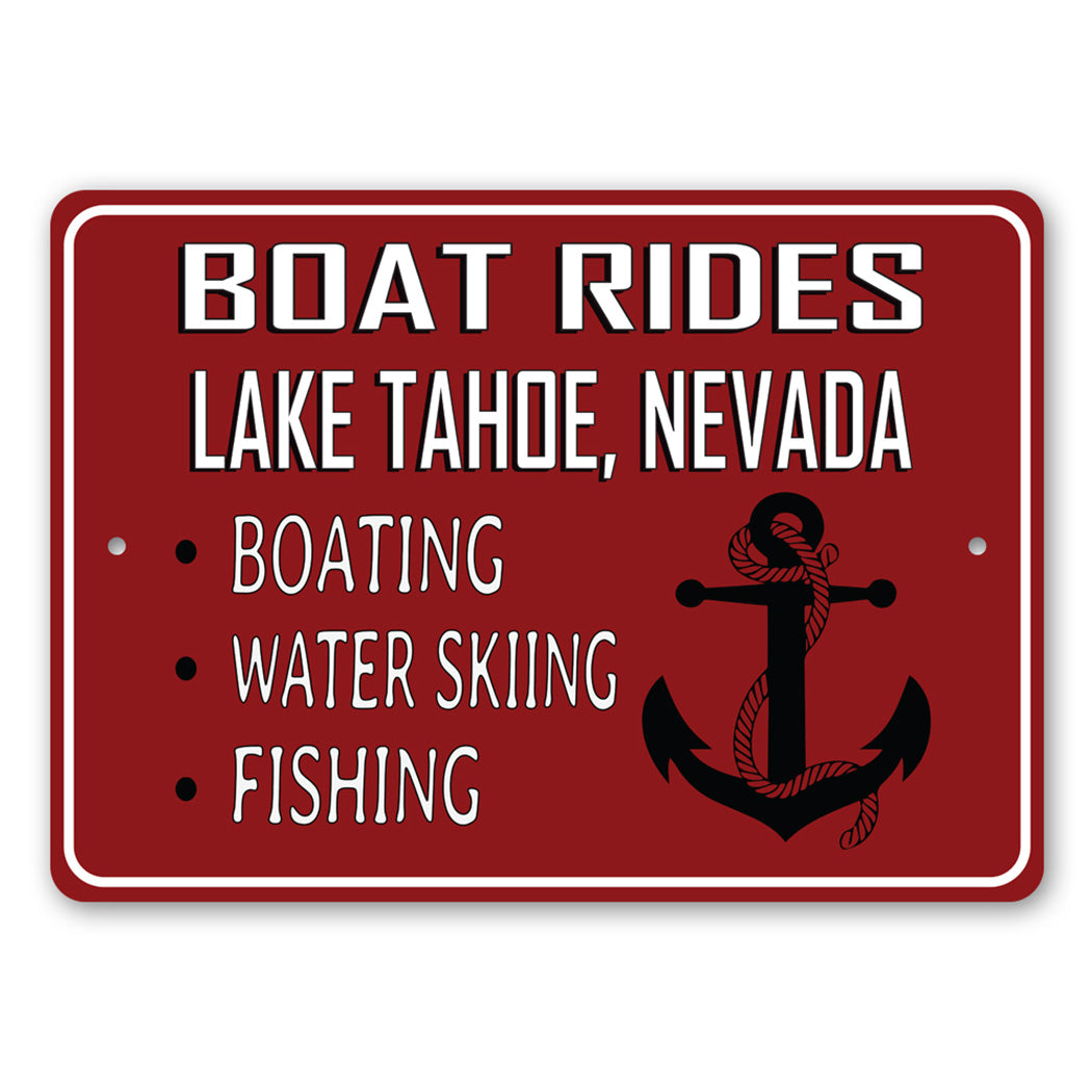 Boat Rides Lake Sign