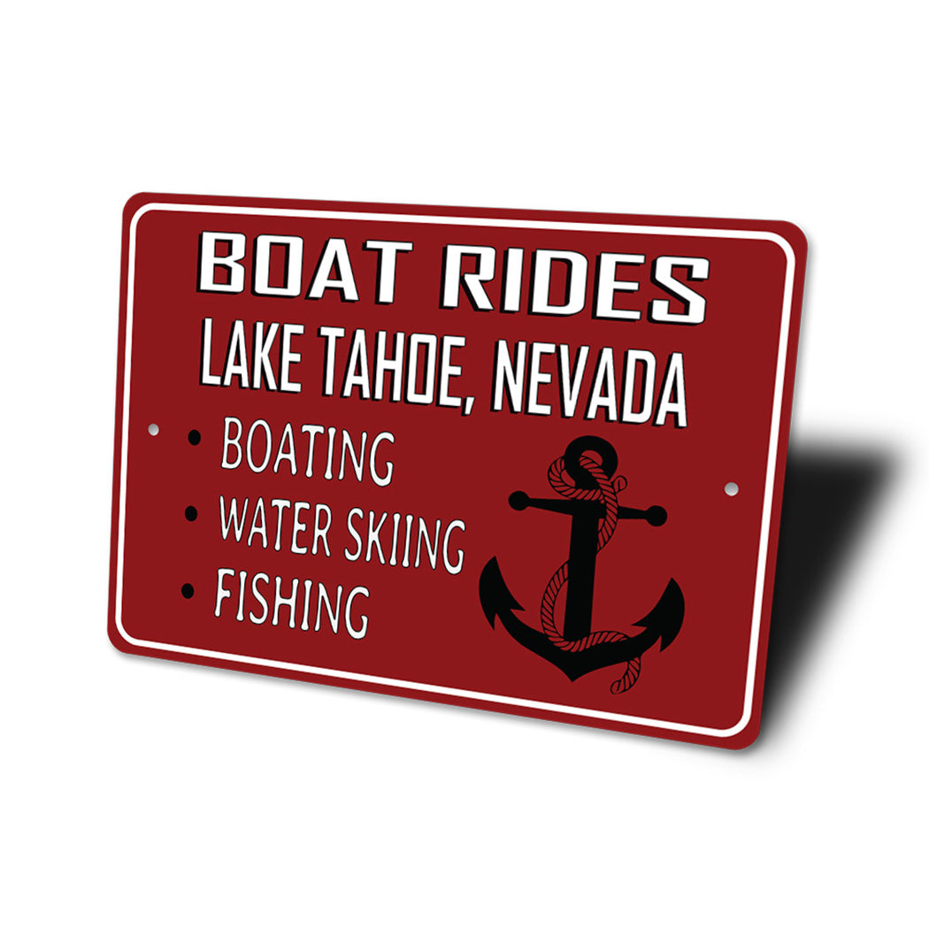 Boat Rides Lake Sign