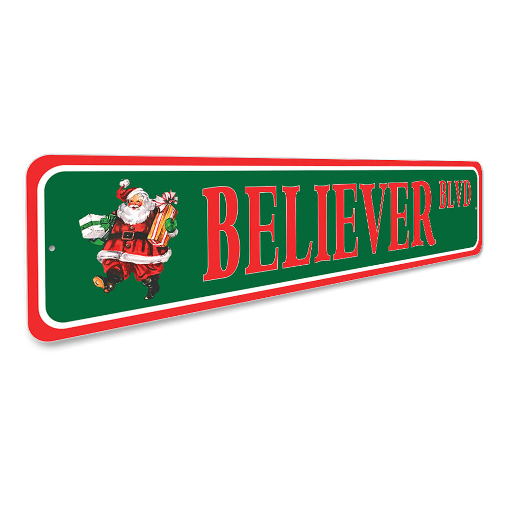 Santa Believer Street Sign