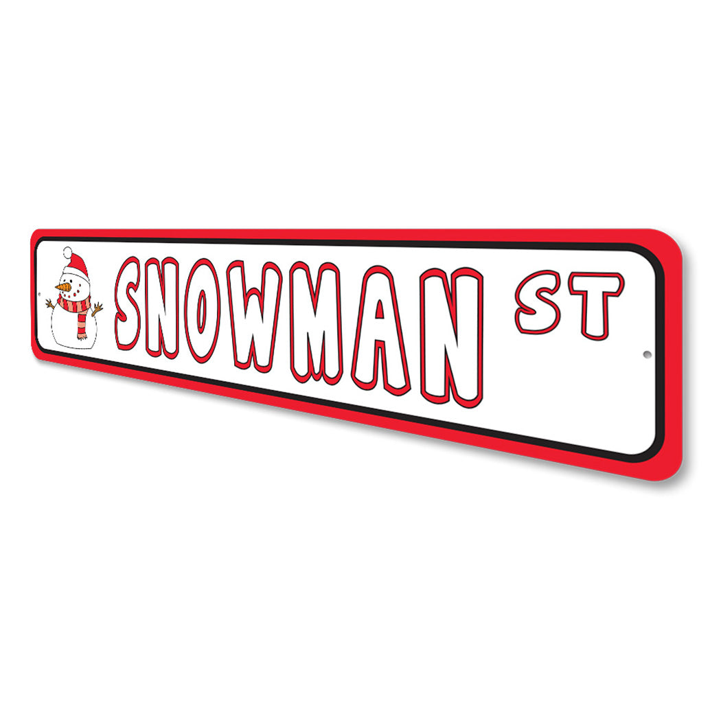 Snowman Street Sign