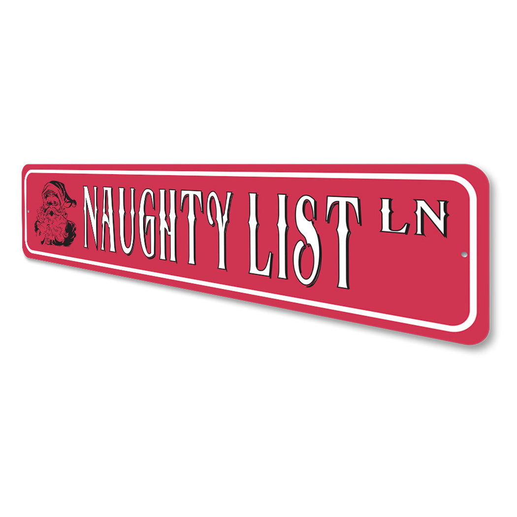 Naughty List Street Sign