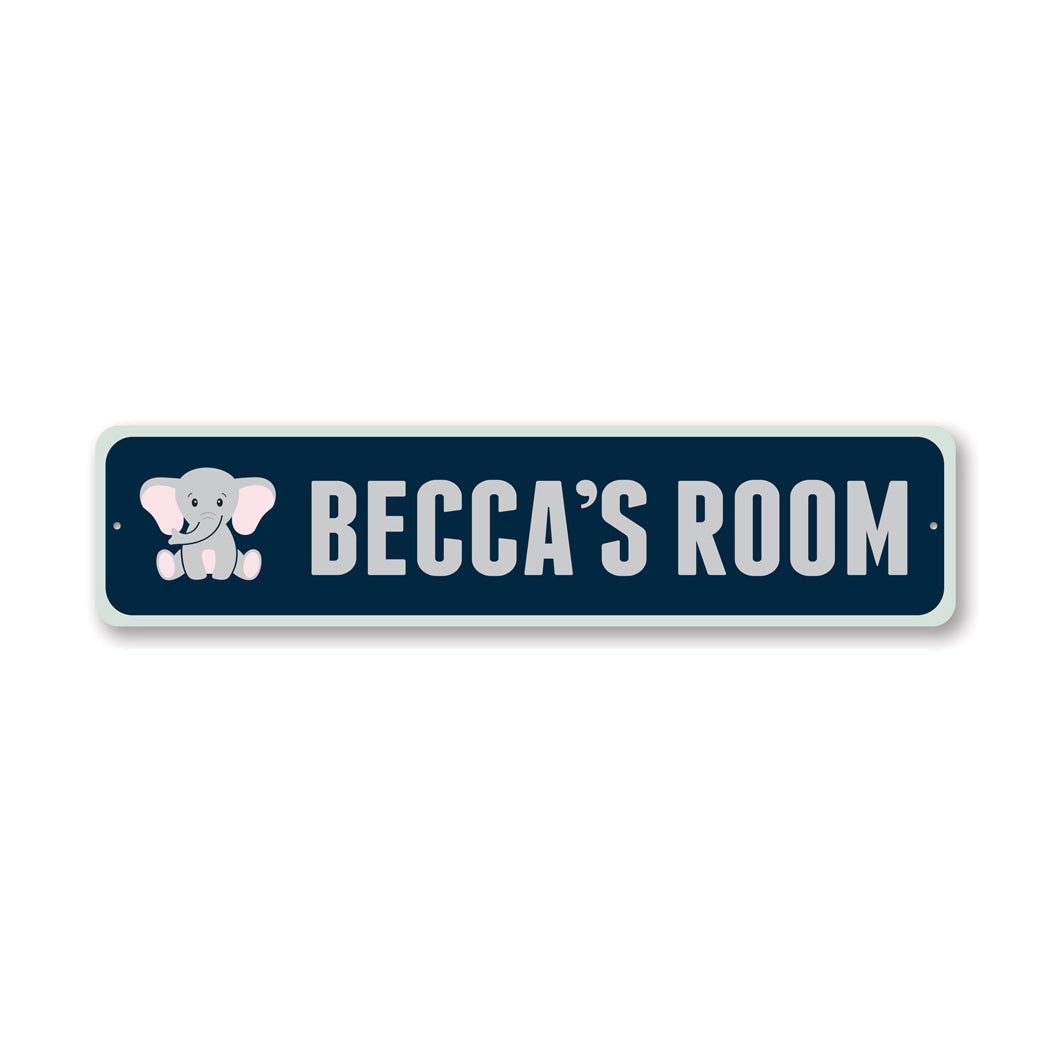 Kid Elephant Room Metal Sign