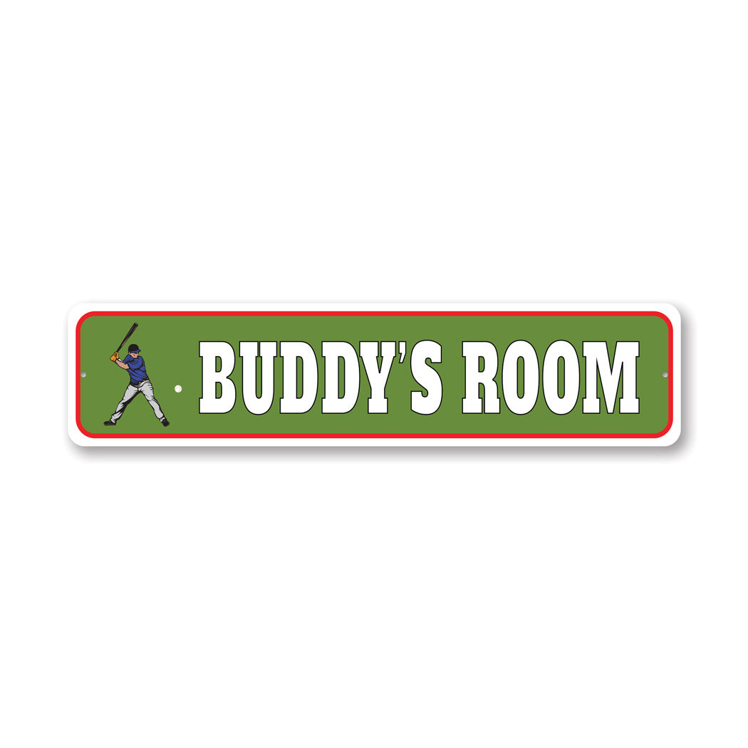 Kid Baseball Room Metal Sign