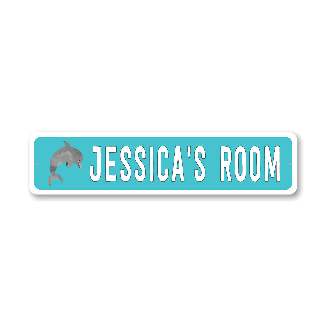 Kid Dolphin Room Metal Sign