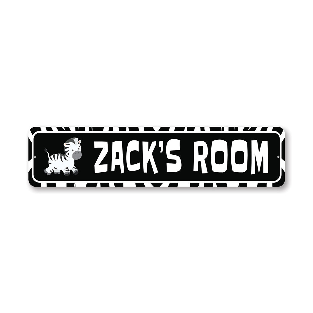 Kid Zebra Room Metal Sign Metal Sign