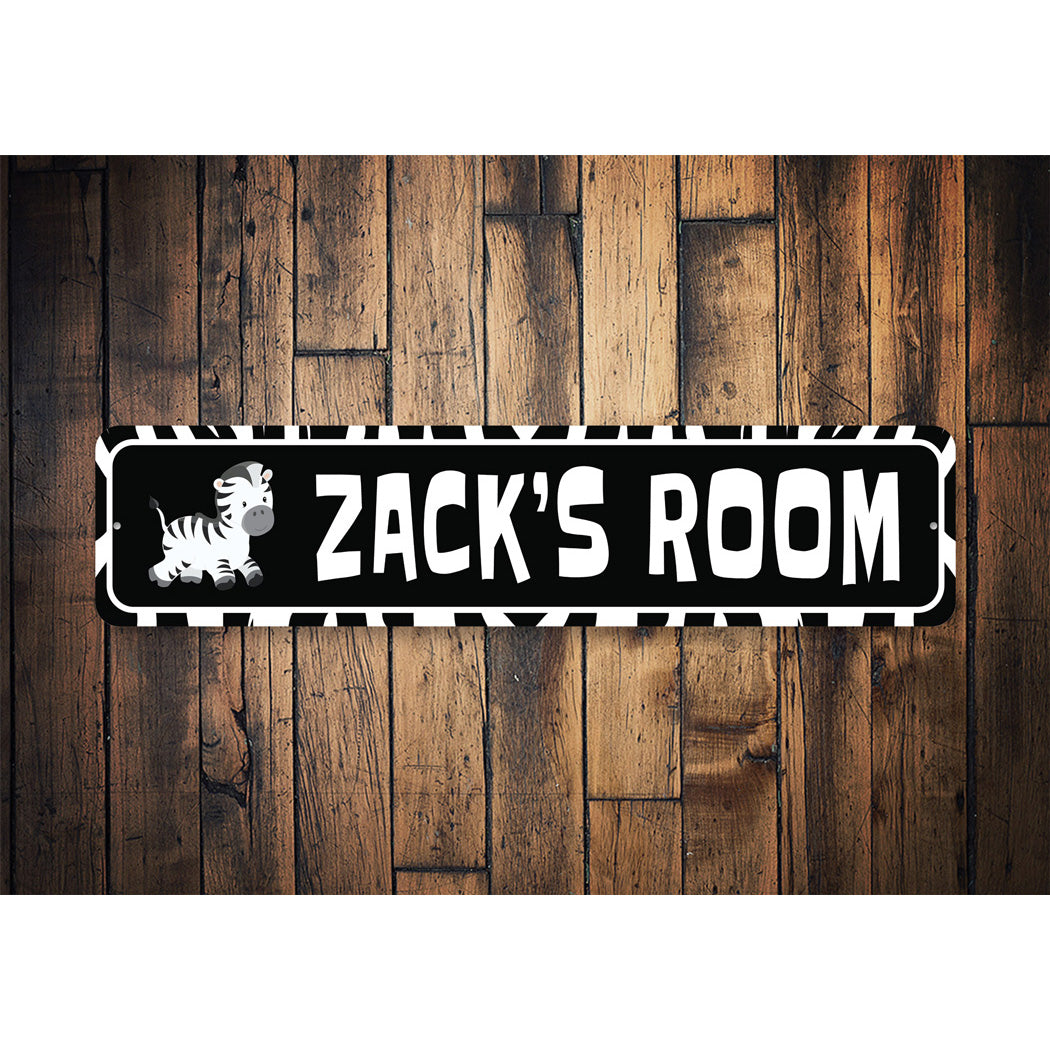 Kid Zebra Room Sign Sign