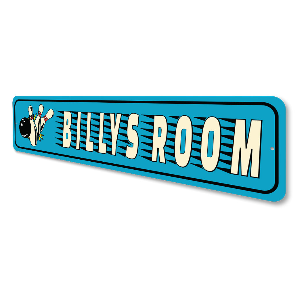 Kid Bowling Room Sign Sign