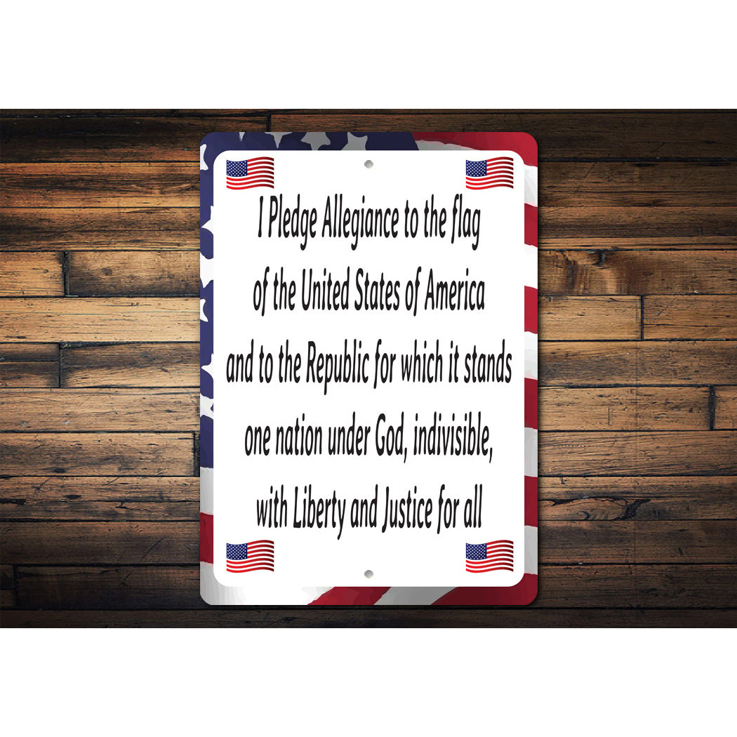 Pledge Alligance Sign Sign