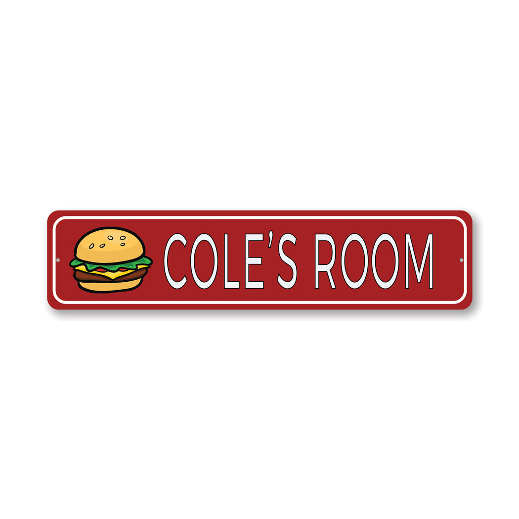 Cheesburger Kid Room Metal Sign