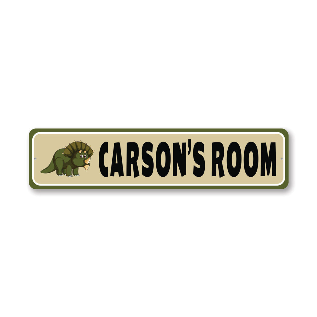 Triceretops Kid Room Metal Sign
