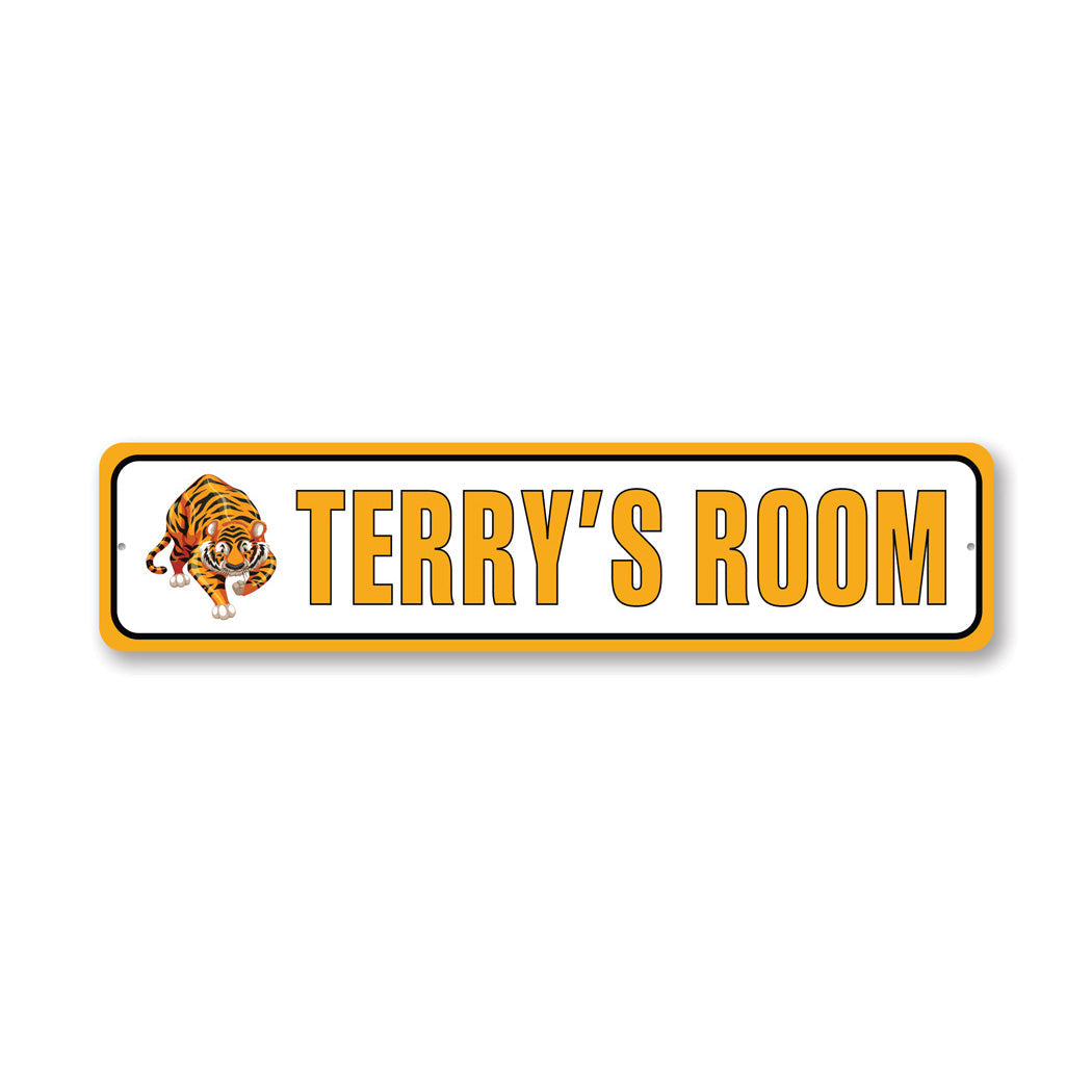 Kid Tiger Room Metal Sign