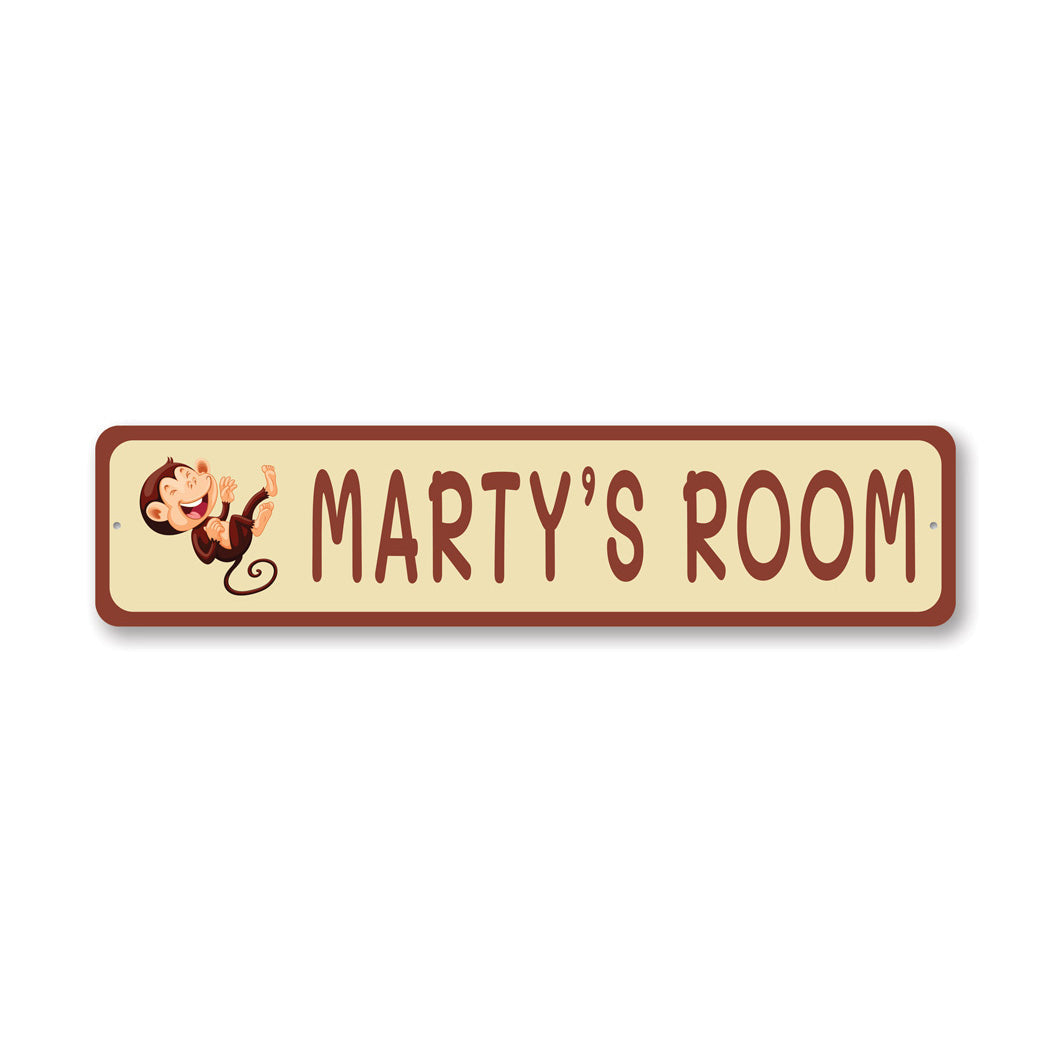 Kid Monkey Room Metal Sign