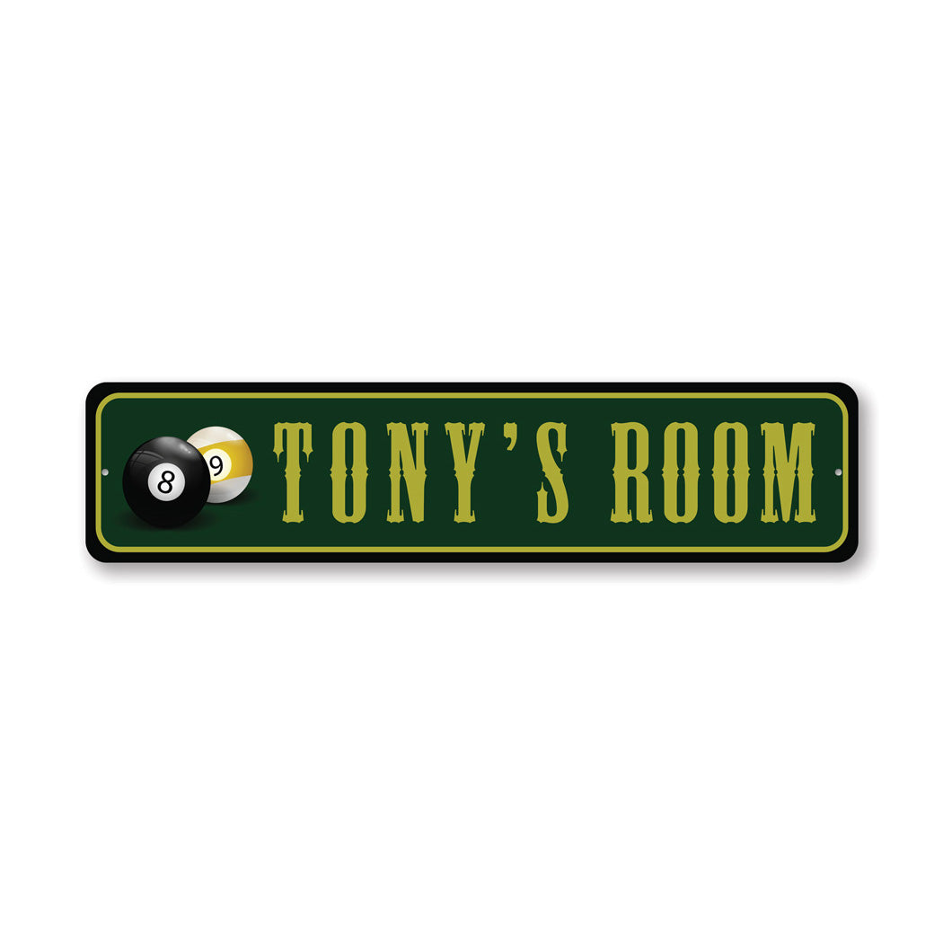 Kid Billards Room Metal Sign
