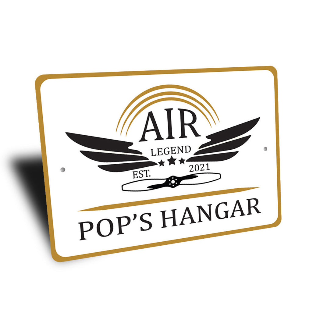 Air Legend Pops Hangar Sign