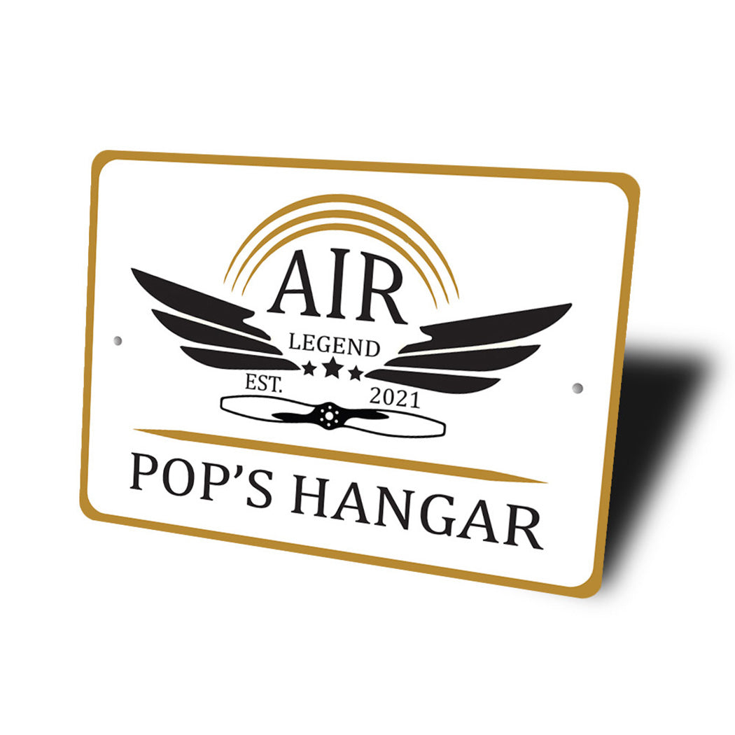 Air Legend Pops Hangar Sign