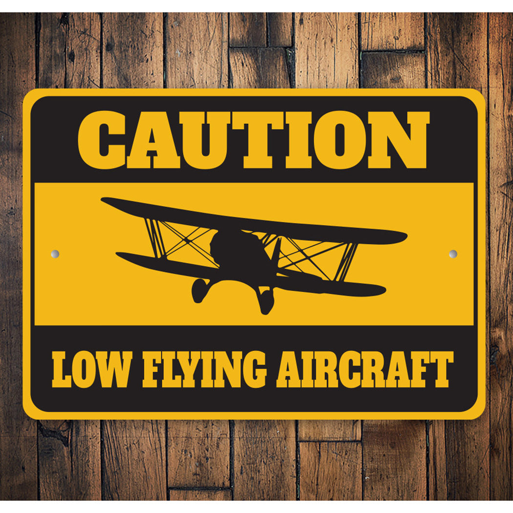 Caution Low Flying Aircraft Sign