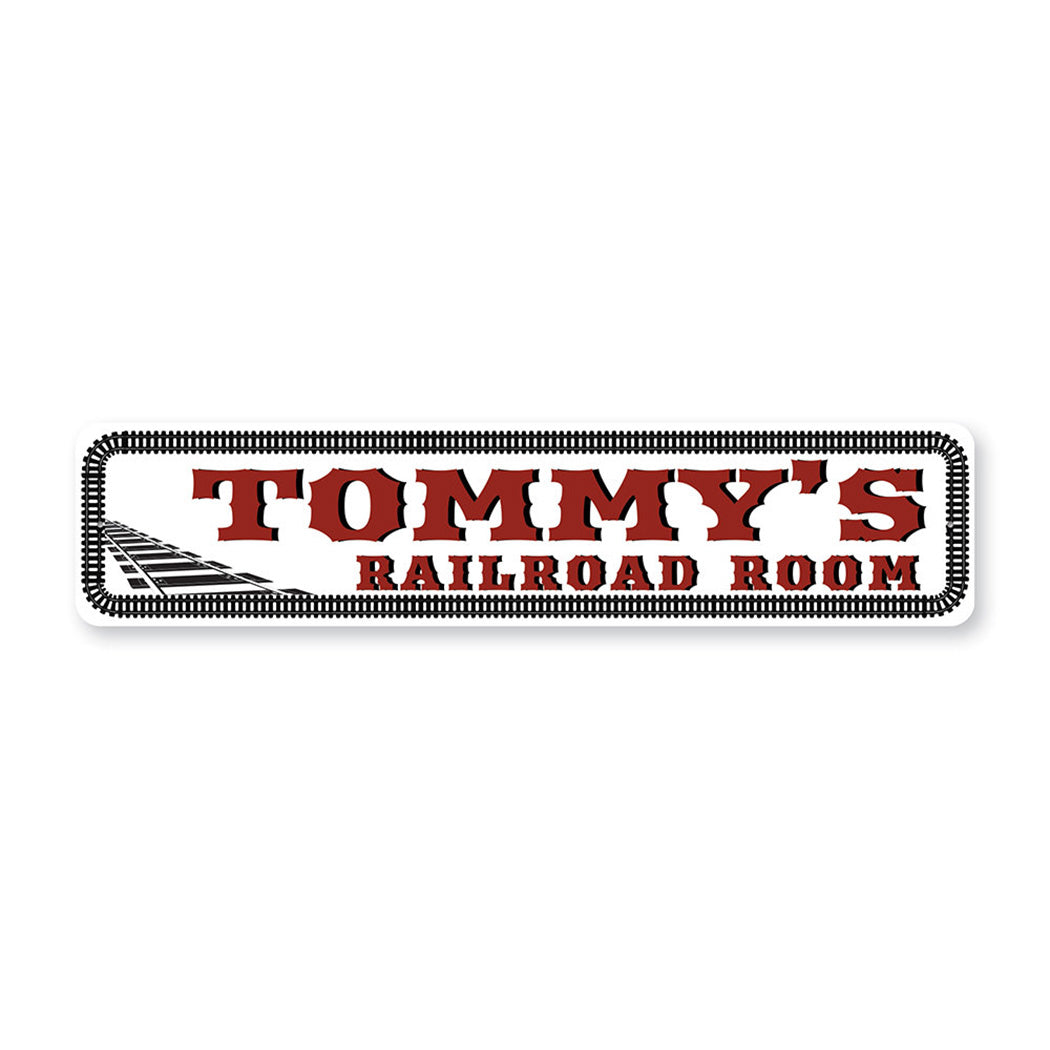 Personalized Railroad Room Metal Sign