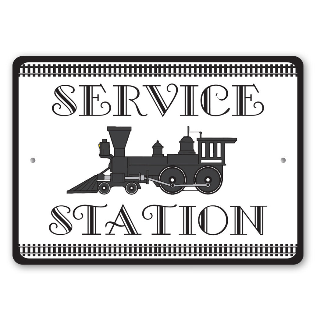 Train Service Station Sign