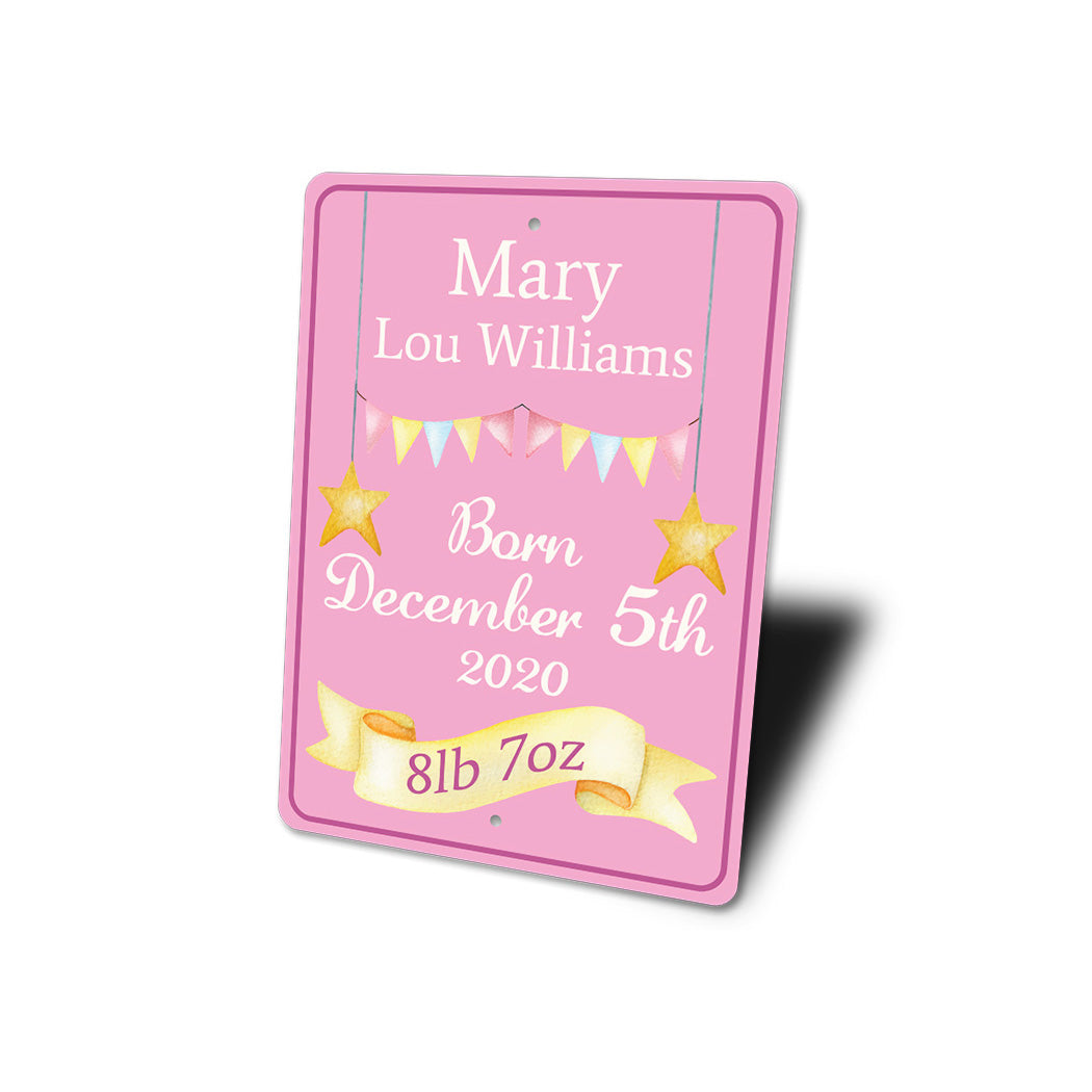 Girl Baby Birth Date Sign