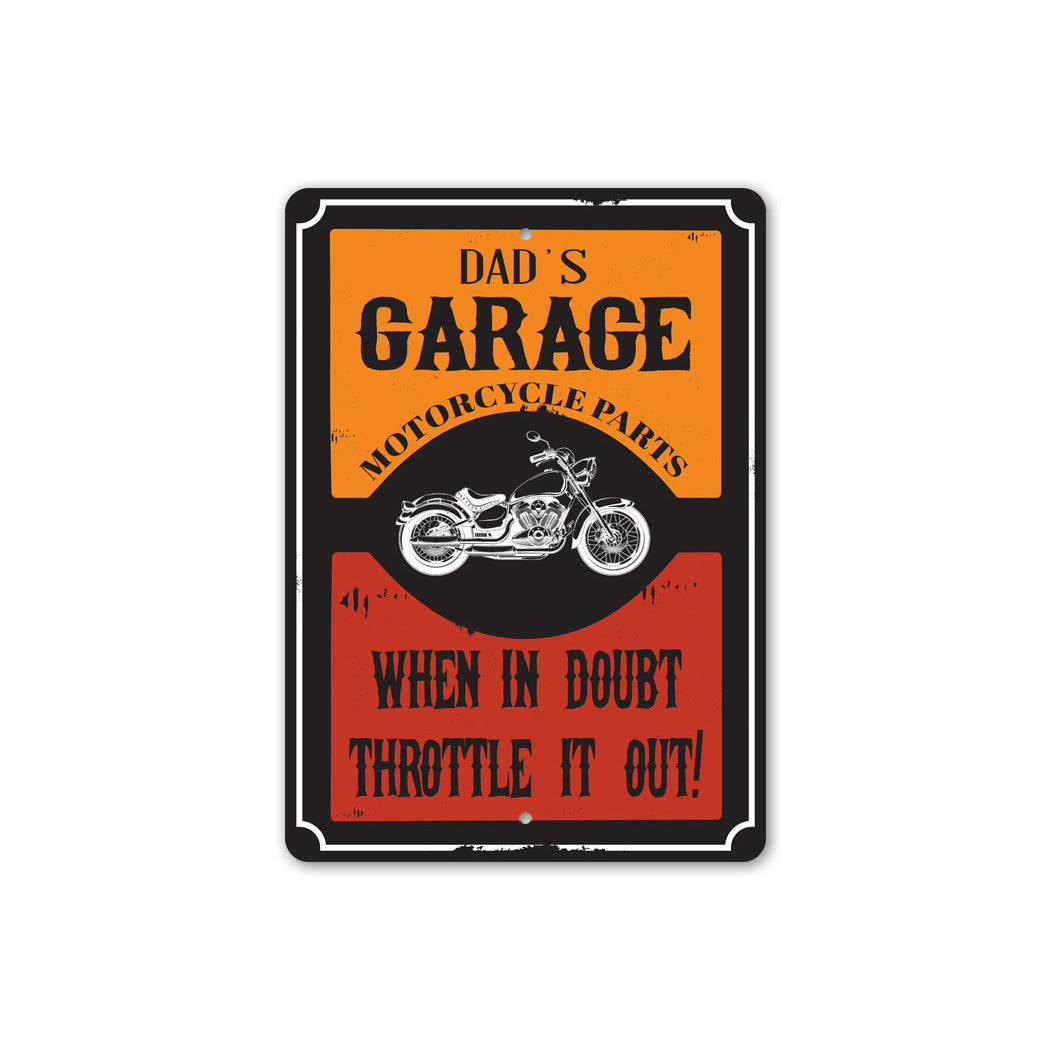 Dads Motorcycle Garage Sign