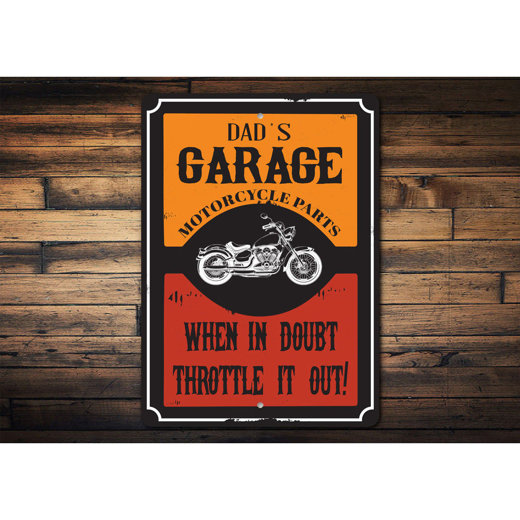 Dads Motorcycle Garage Sign