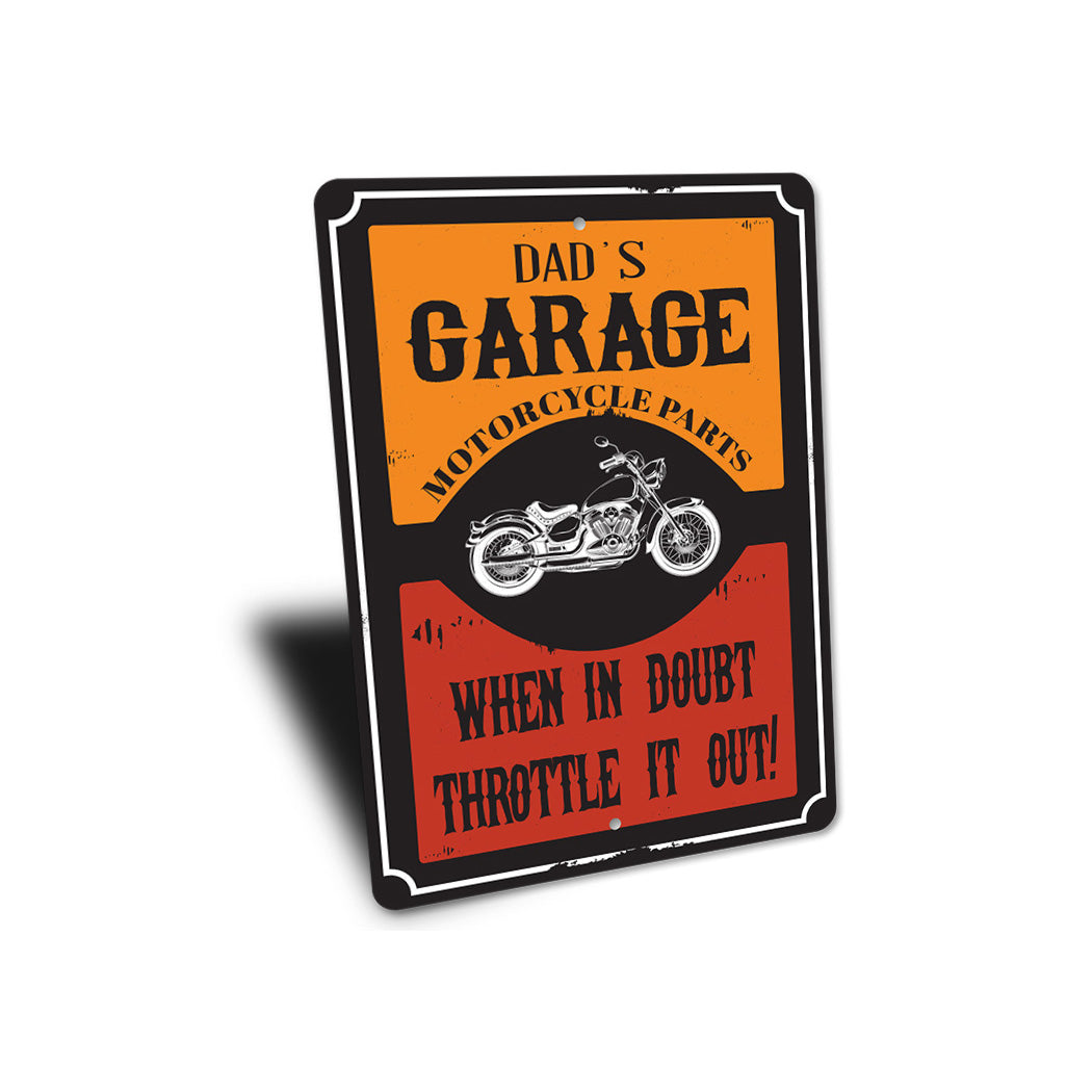 Dads Motorcycle Garage Sign