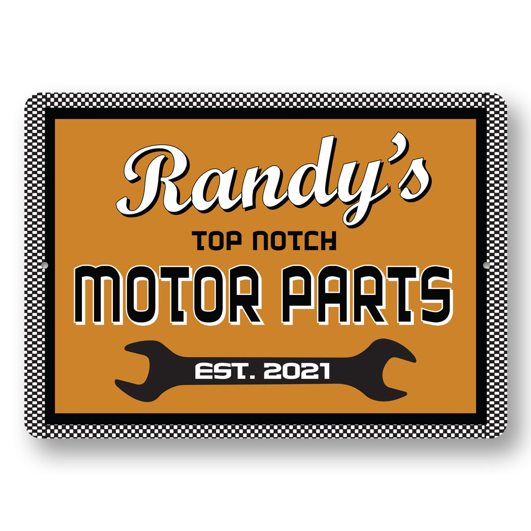 Personal Motor Parts Sign Sign